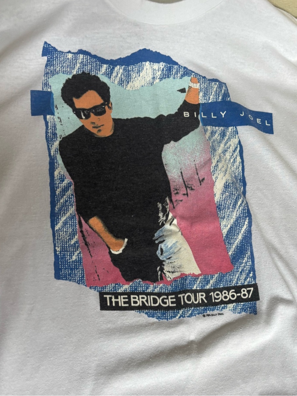 Rare Original Billy Joel Bridge Tour Shirt 1986 Single Stitch Long Sleeves VTG